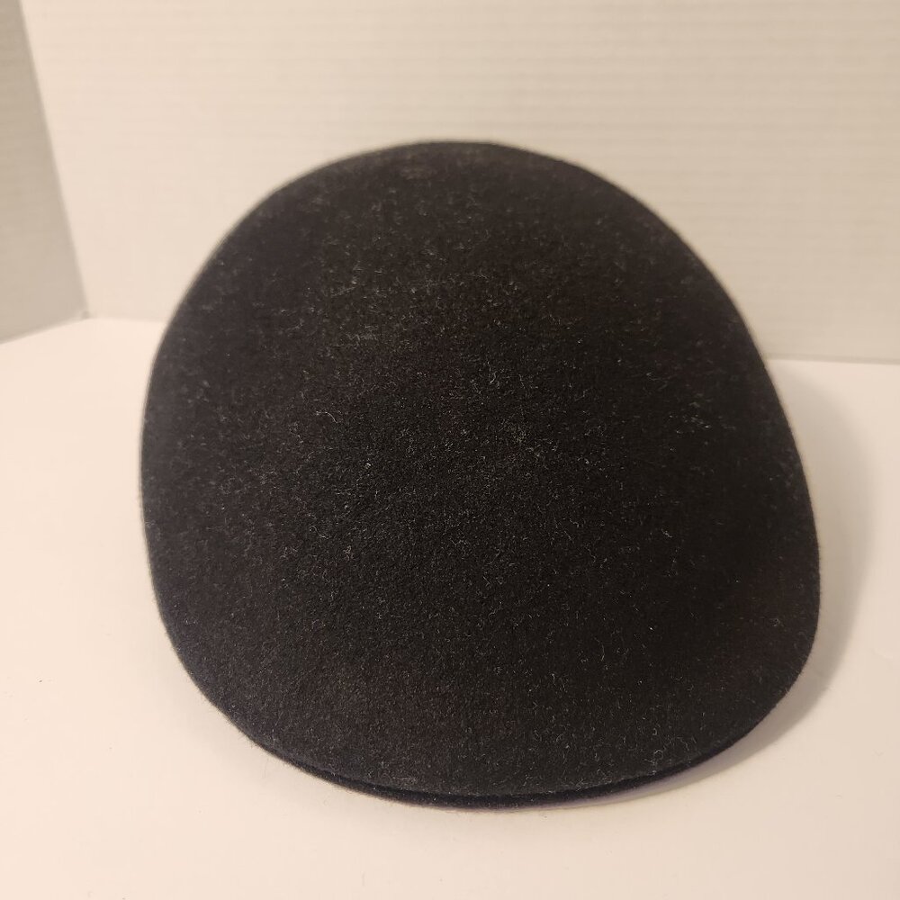 Vintage Park Royal Black 100% Wool Ivy Flat Cap Hat Inside Trim Size M
